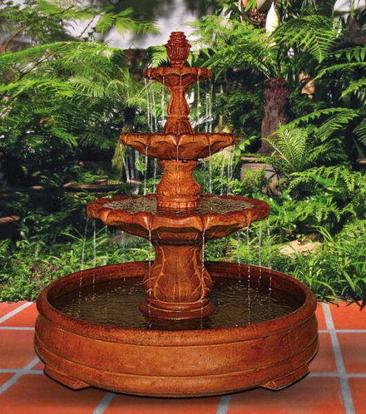 Classical Finial Fountain in Grando Pool Three Tier